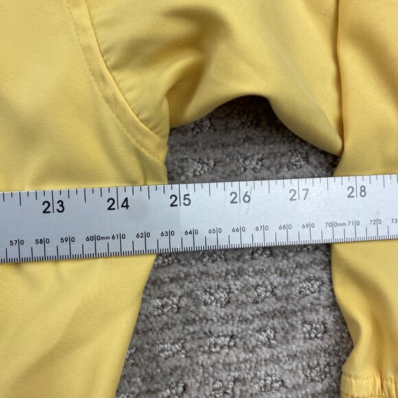 Vintage Eddie Bauer Golf Windbreaker Jacket Pullover V-Neck Men Medium M Yellow - Picture 11 of 15